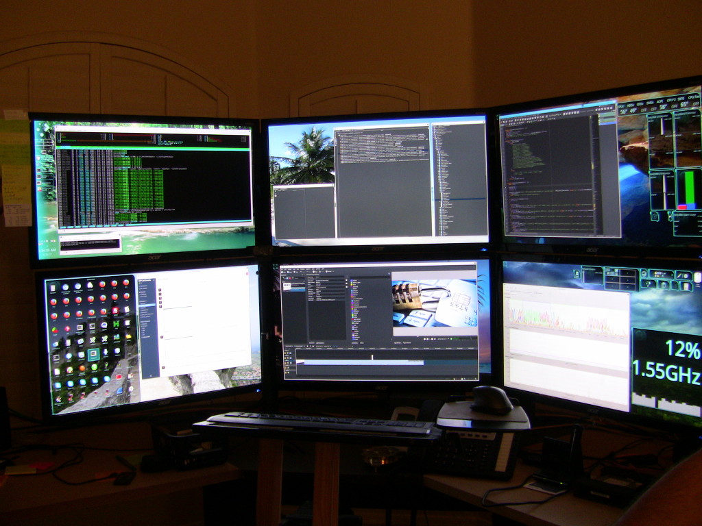 6 Monitors from front